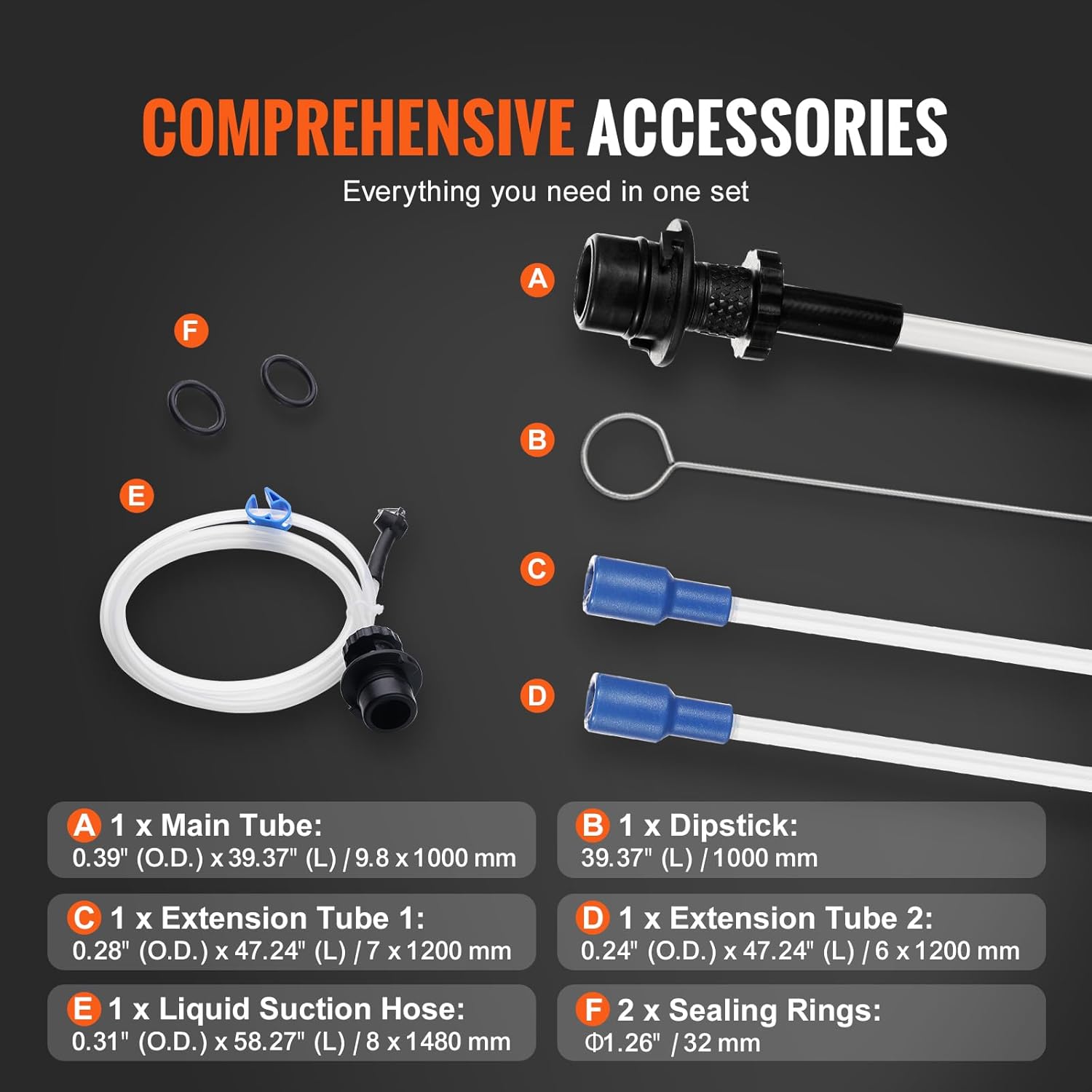 VEVOR 6.5L Pneumatic/Manual Oil Extractor Pump, Fluid Extractor Pump for Automotive Fluids Vacuum Evacuation, Oil Change & Fluid Change Tool with Dipstick and Suction Hose