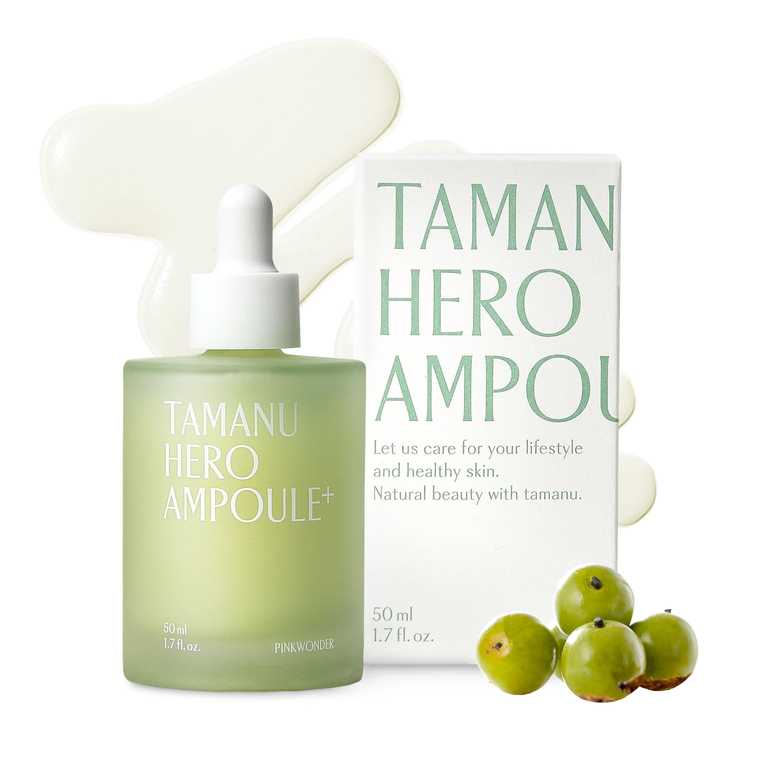 PINKWONDER Tamanu Hero Ampoule⁺ 1.69oz (50ml), 50,000ppm Tamanu Oil for Soothing