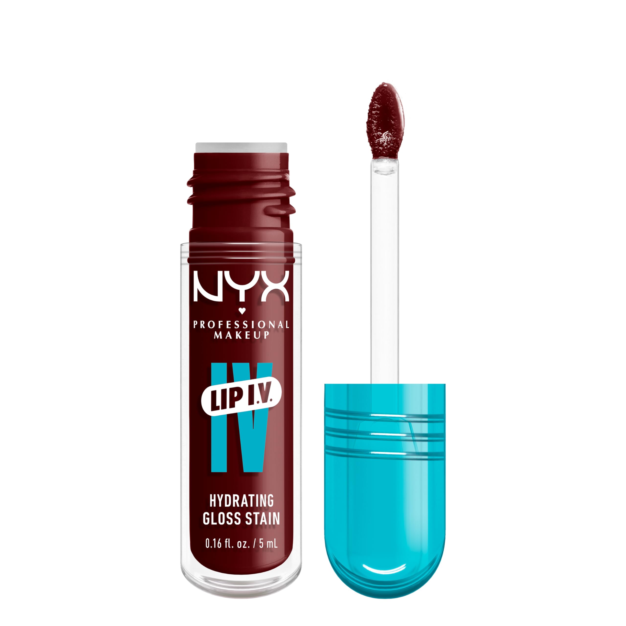 NYX PROFESSIONAL MAKEUP Lip IV Hydrating Glossy Lip Stain with 12HR Hydration - Drippin In Rose (Pink)