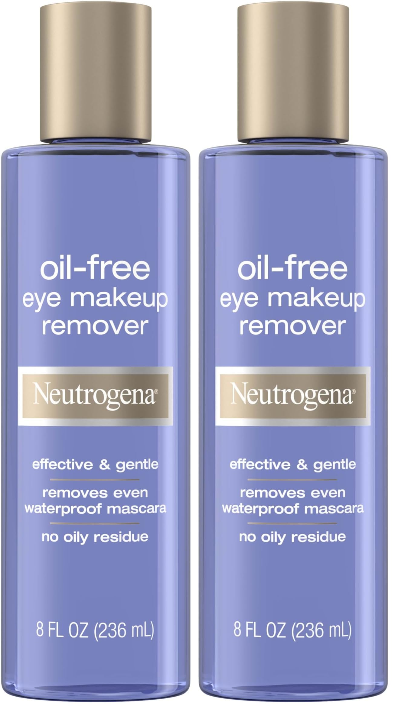 Neutrogena Gentle Oil-Free Eye Makeup Remover & Cleanser for Sensitive Eyes, Non-Greasy Makeup Remover, Waterproof Mascara Remover, Dermatologist & Ophthalmologist Tested, 8 fl. oz