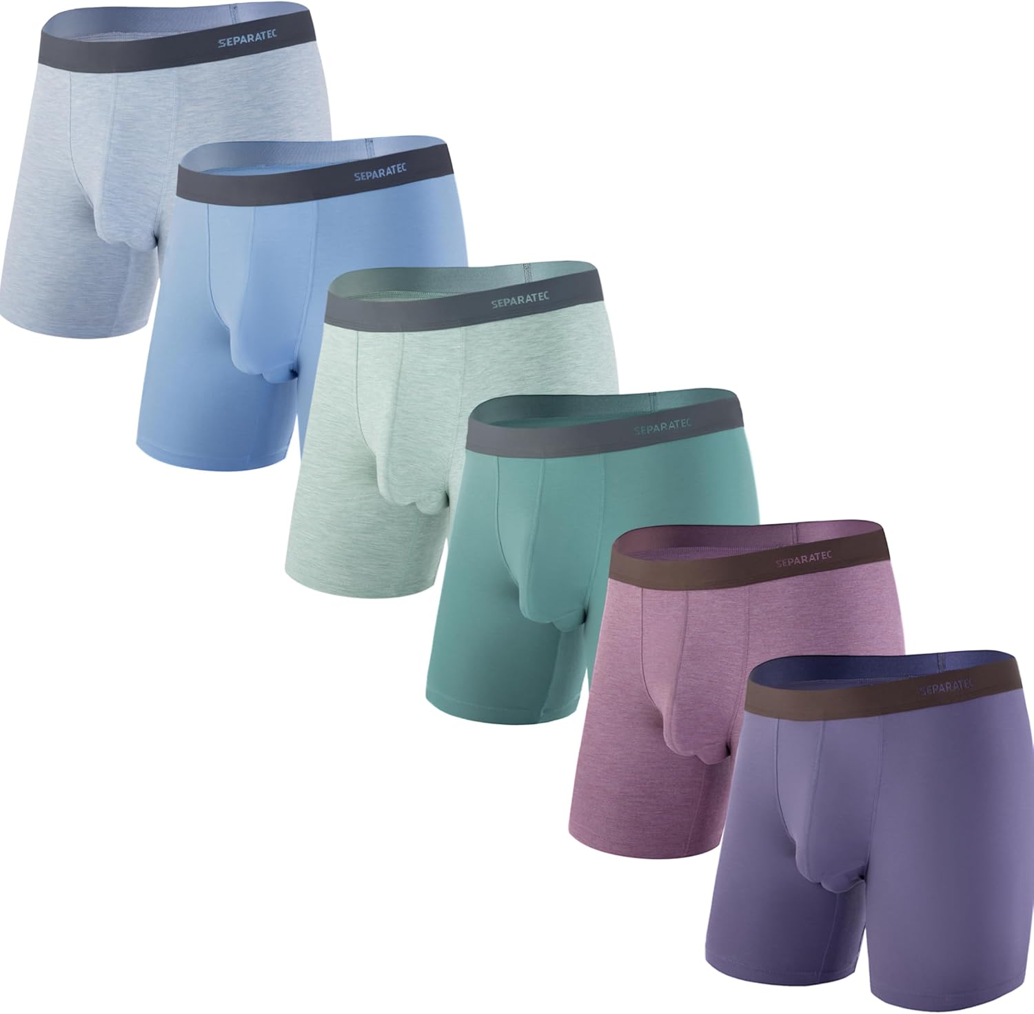 Separatec Mens Underwear with Pouch Moisture Wicking Rayon Made From Bamboo Underwear Men Breathable Boxer Briefs 3 or 6 Pack