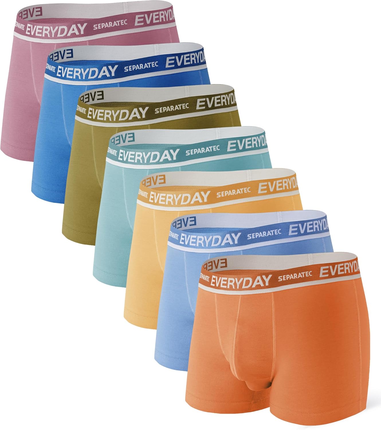 Separatec Cotton Dual Pouch Men's Underwear Comfortable Soft Breathable Everyday Boxer Briefs for men 7 Pack