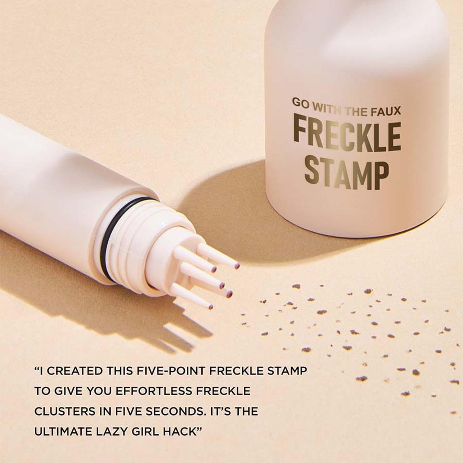 ARCHIDATE Faux Freckle Stamp Pen, Waterproof Fake Freckles Stain Marker with 5-Point Precision Freckle Stamp Cushion, Quick Dry, Long Lasting Freckles Natural Sunkissed Makeup (Light)