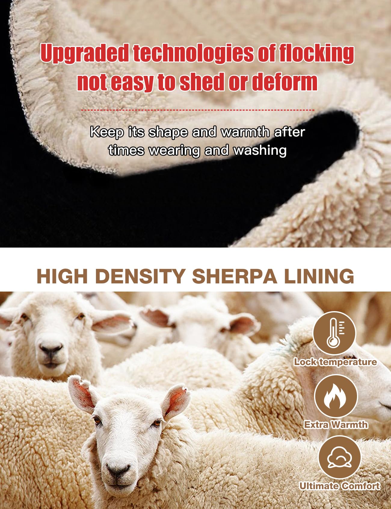 Flygo Men's Casual Fleece Sherpa Lined Hoodie Winter Warm Pullover Hooded Sweatshirt(Black-XL)