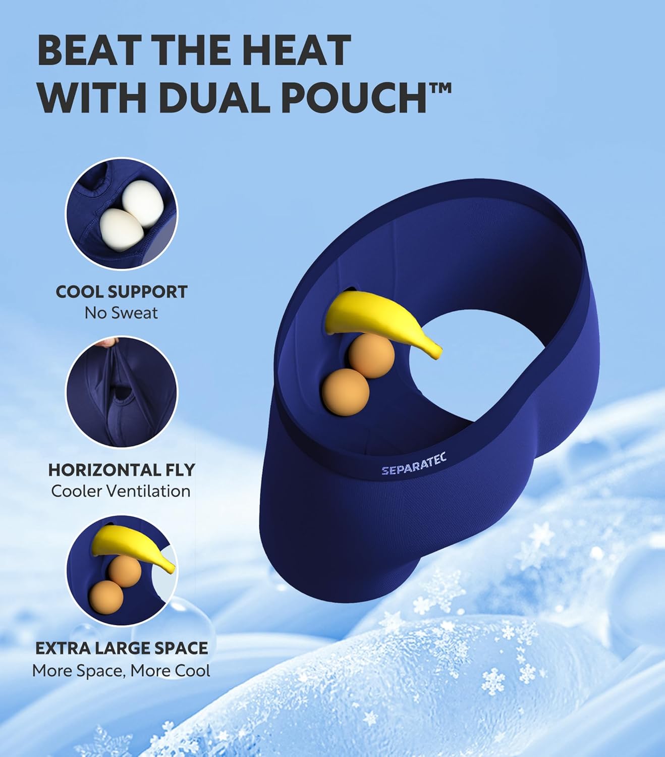 Separatec Mens Underwear with Pouch Moisture Wicking Rayon Made From Bamboo Underwear Men Breathable Boxer Briefs 3 or 6 Pack