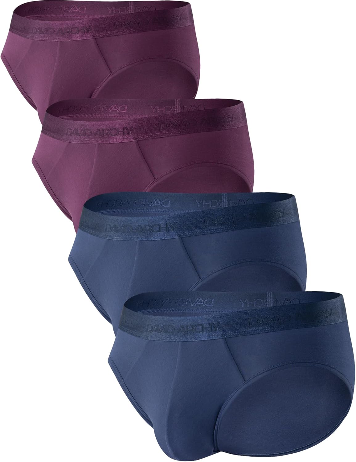 DAVID ARCHY Men's Briefs Modal No Fly Underwear Support Pouch Soft Comfort Briefs for Men 4 Pack