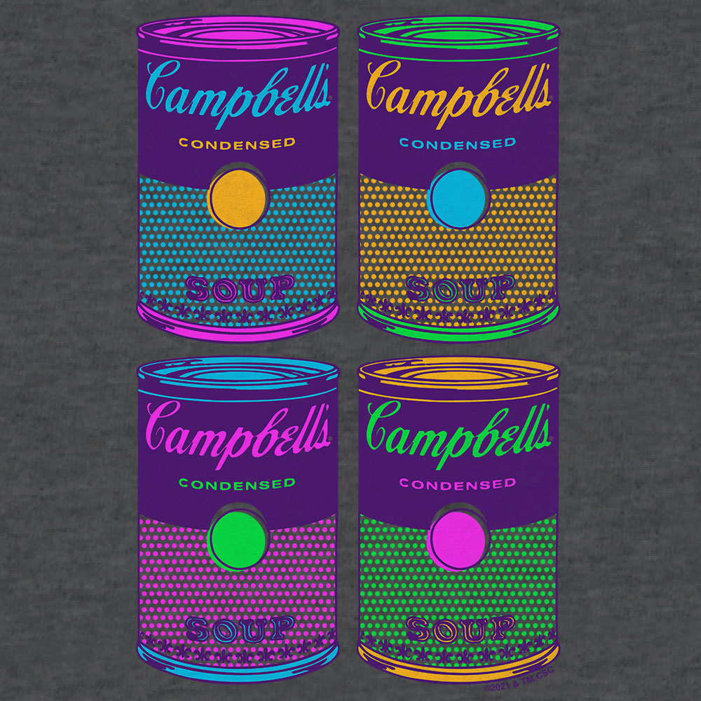Campbell's Soup Can Pop Art T-Shirt - Charcoal Gray