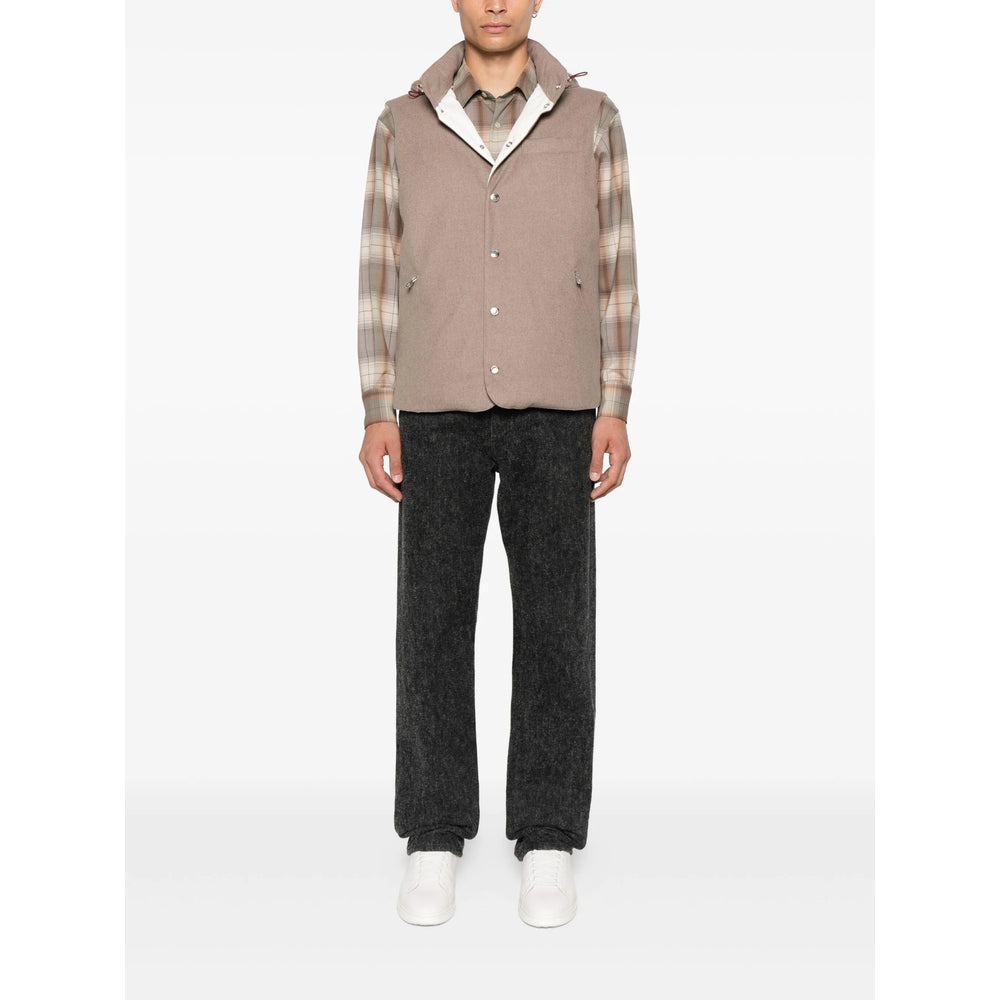 Brunello Cucinelli Brown Jackets - Waistcoats & Gilets Men