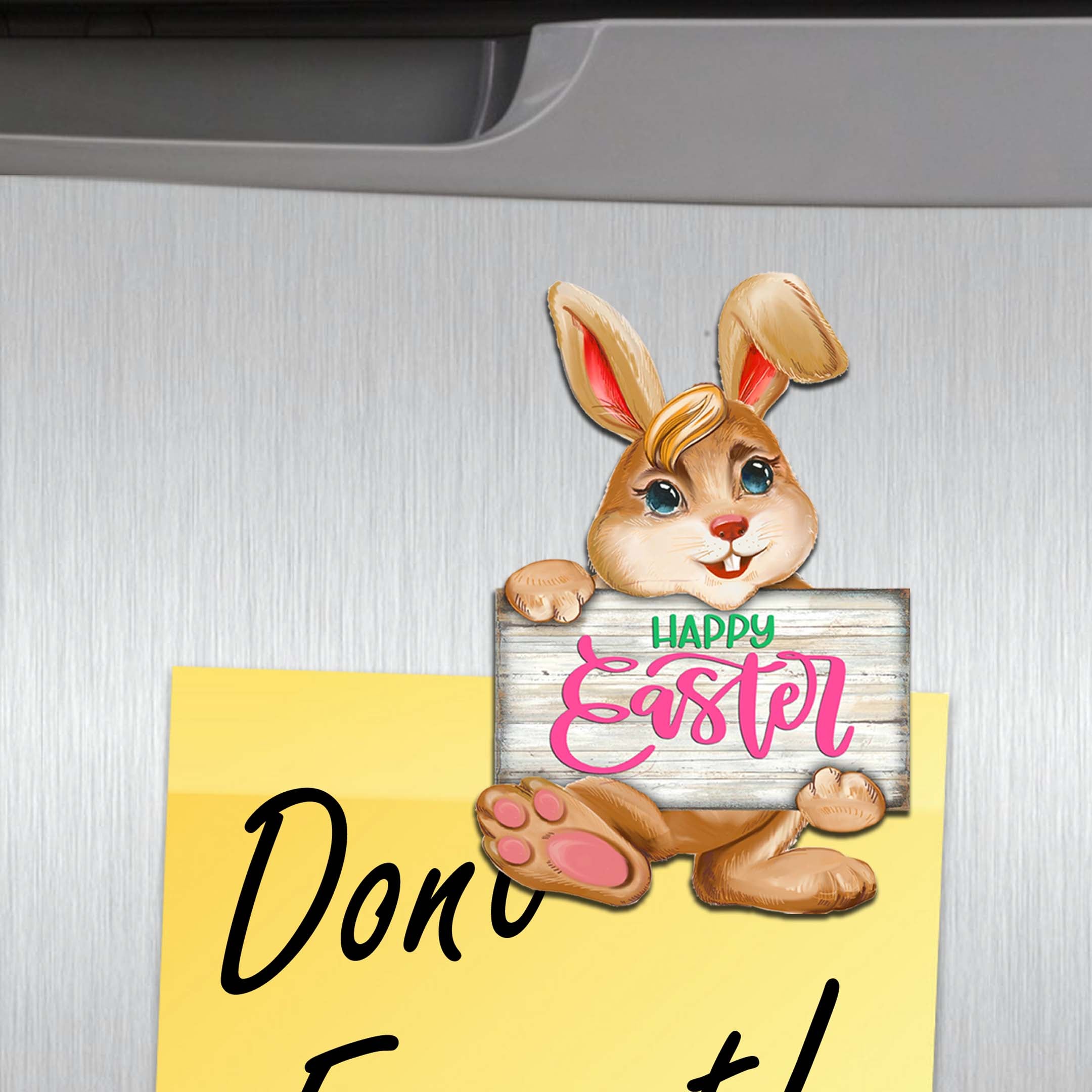 Easter Bunny Family Decorative Wooden Magnets Set of 6 by G. Debrekht - Easter Décor - 8090041G-S6