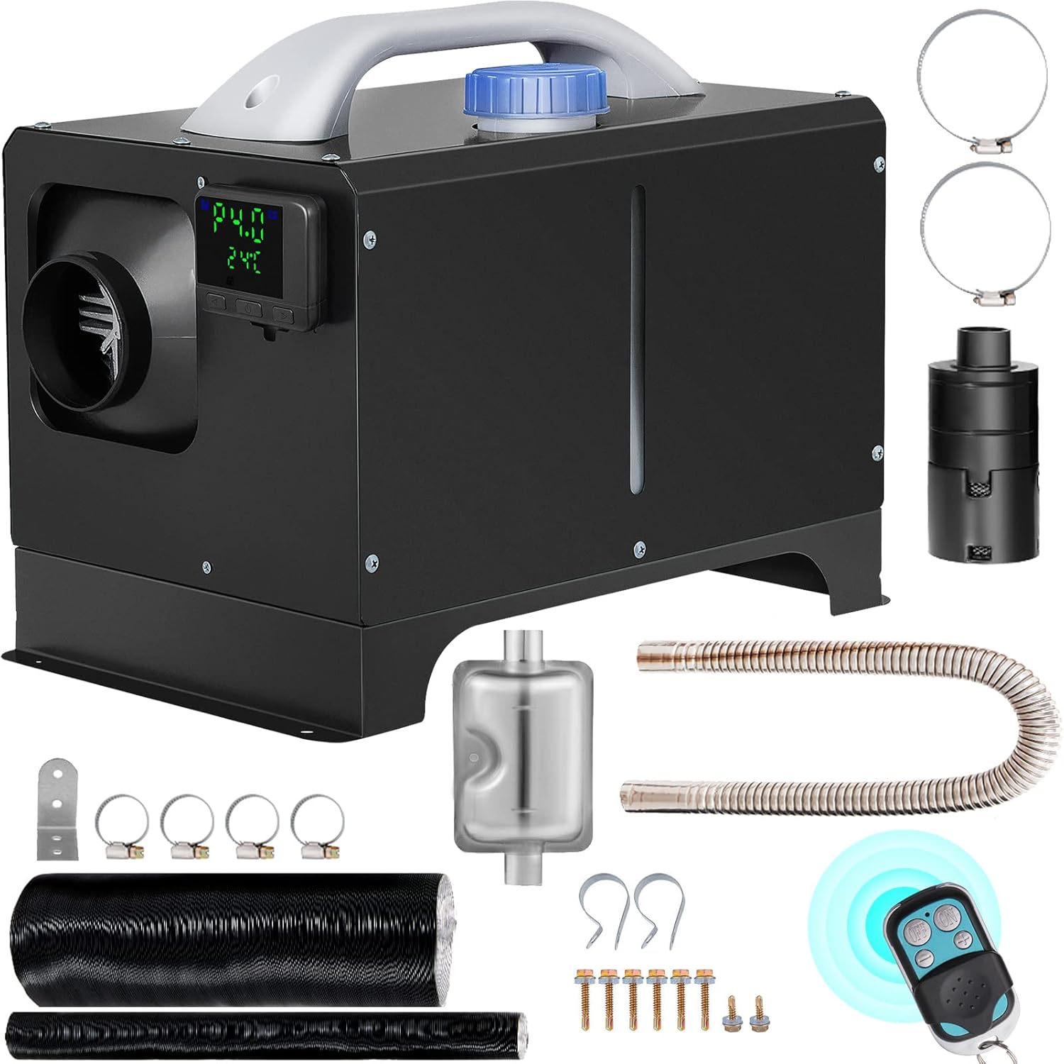 VEVOR 8KW Diesel Heater, Diesel Heater All in One with Automatic Altitude Adjustment, Max 18045 ft, Bluetooth App Control, Remote Control and LCD, Portable Diesel Air Heater for Vehicles and Outdoors