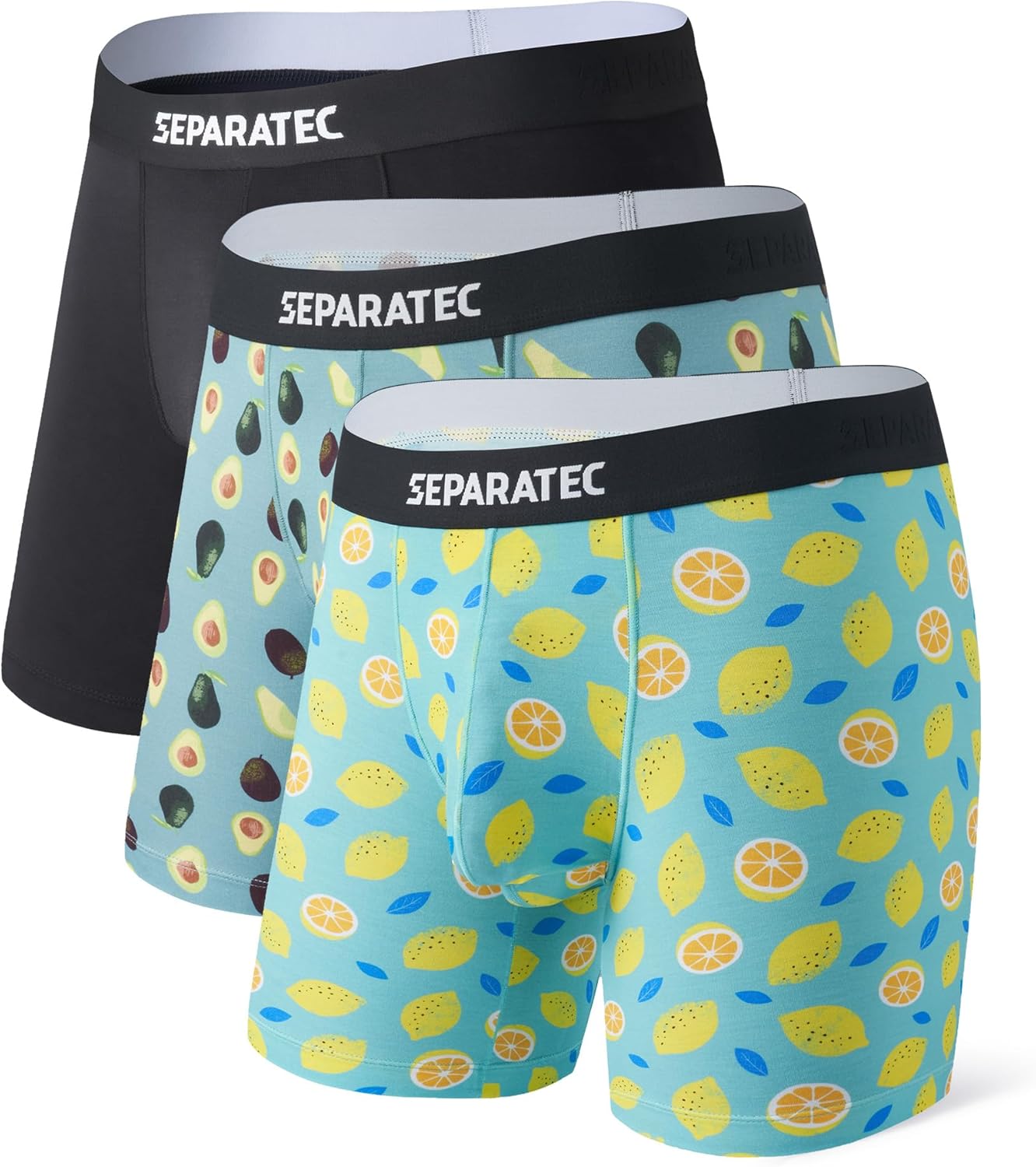 Separatec Mens Underwear with Pouch Moisture Wicking Dual Pouch Boxer Briefs Rayon From Bamboo Underwear Men, Halloween Theme