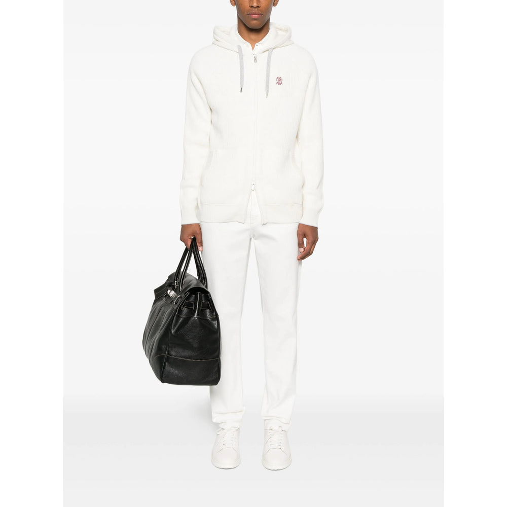 Brunello Cucinelli White Sweaters & Knitwear - Cardigans Men