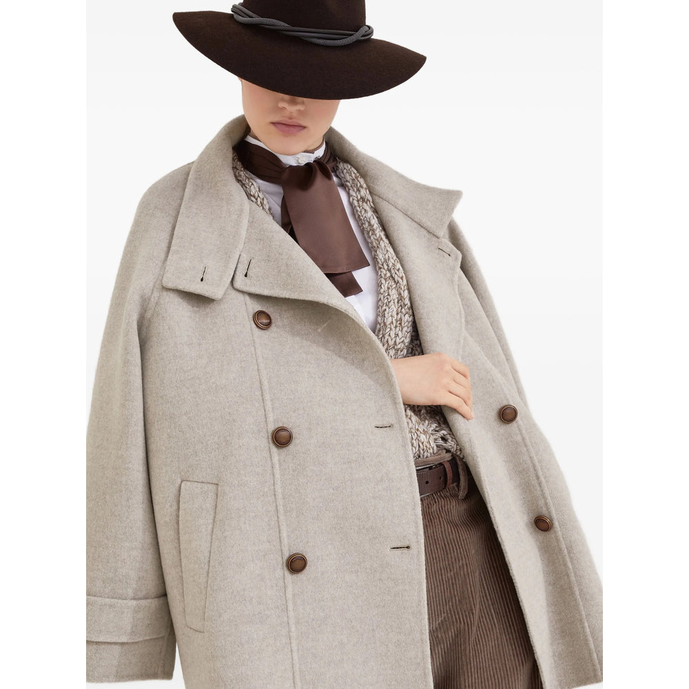 Brunello Cucinelli Neutrals Coats - Double Breasted & Peacoats Women