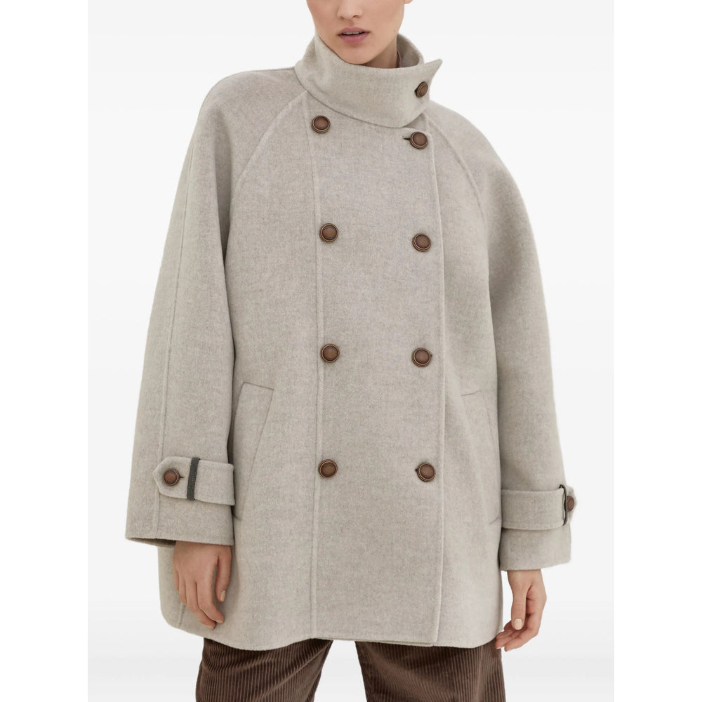 Brunello Cucinelli Neutrals Coats - Double Breasted & Peacoats Women
