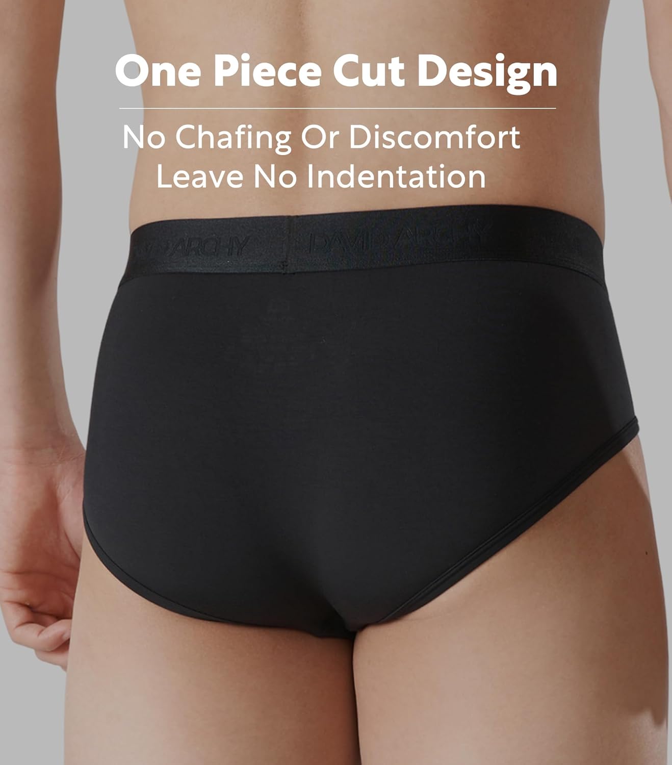 DAVID ARCHY Men's Briefs Modal No Fly Underwear Support Pouch Soft Comfort Briefs for Men 4 Pack