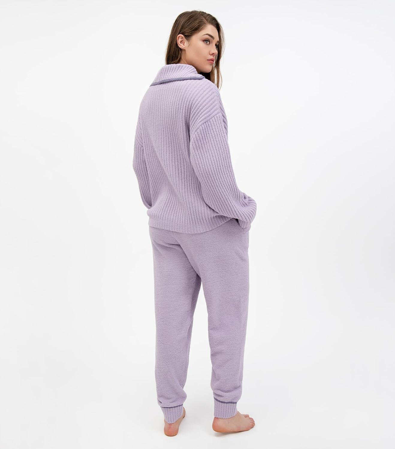 DAVID ARCHY Fleece Pajamas Women Warm Winter Fuzzy Cozy Pjs Sets Soft Comfy Long Sleeve Tops and Pants Sleepwear Loungewear