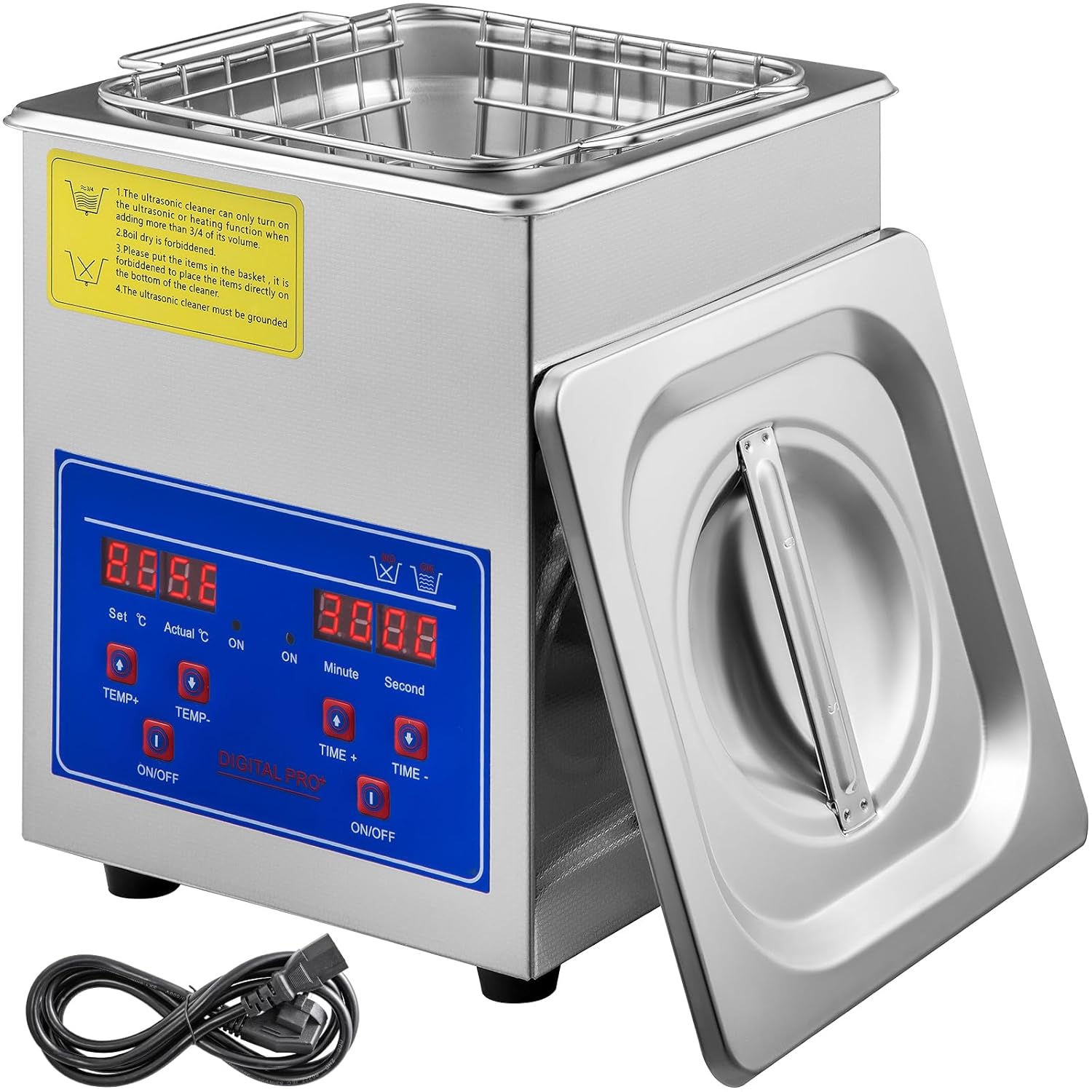 VEVOR Commercial Ultrasonic Cleaner 6L Professional Ultrasonic Cleaner 40kHz with Digital Timer&Heater 110V Excellent Cleaning Machine for Watch Instruments Industrial Parts Excellent Cleaner Solution