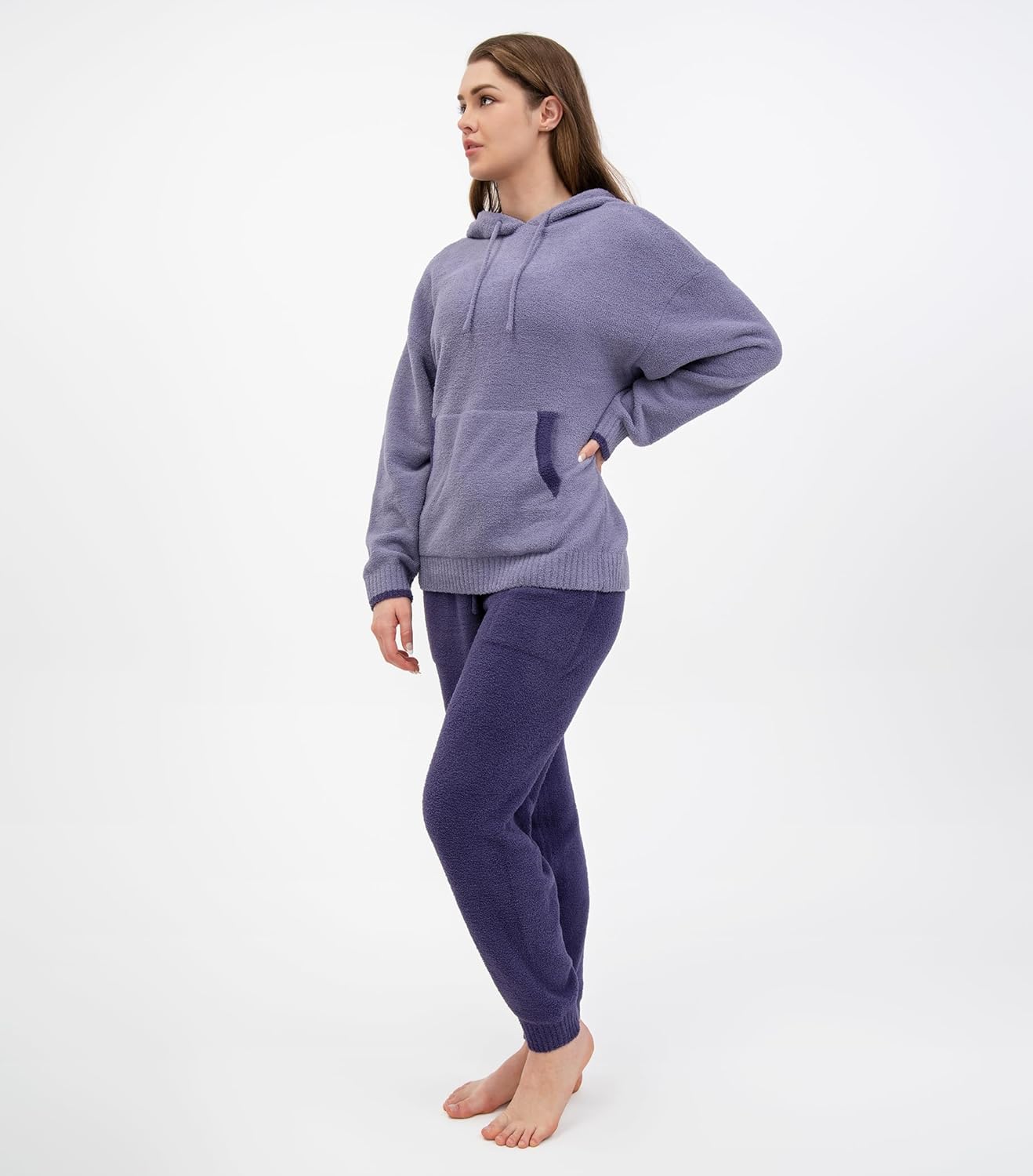 DAVID ARCHY Fleece Pajamas Women Warm Winter Fuzzy Cozy Pjs Sets Soft Comfy Long Sleeve Tops and Pants Sleepwear Loungewear