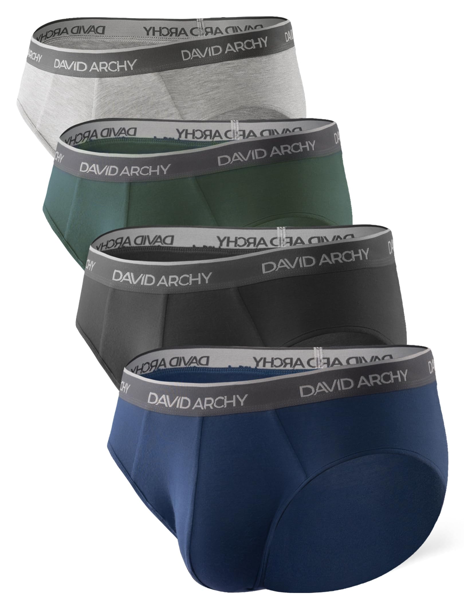 DAVID ARCHY Men's Underwear Briefs Rayon Made from Bamboo Wicking-Moisture Support Pouch Soft Underwear for Men 4 or 7 Pack