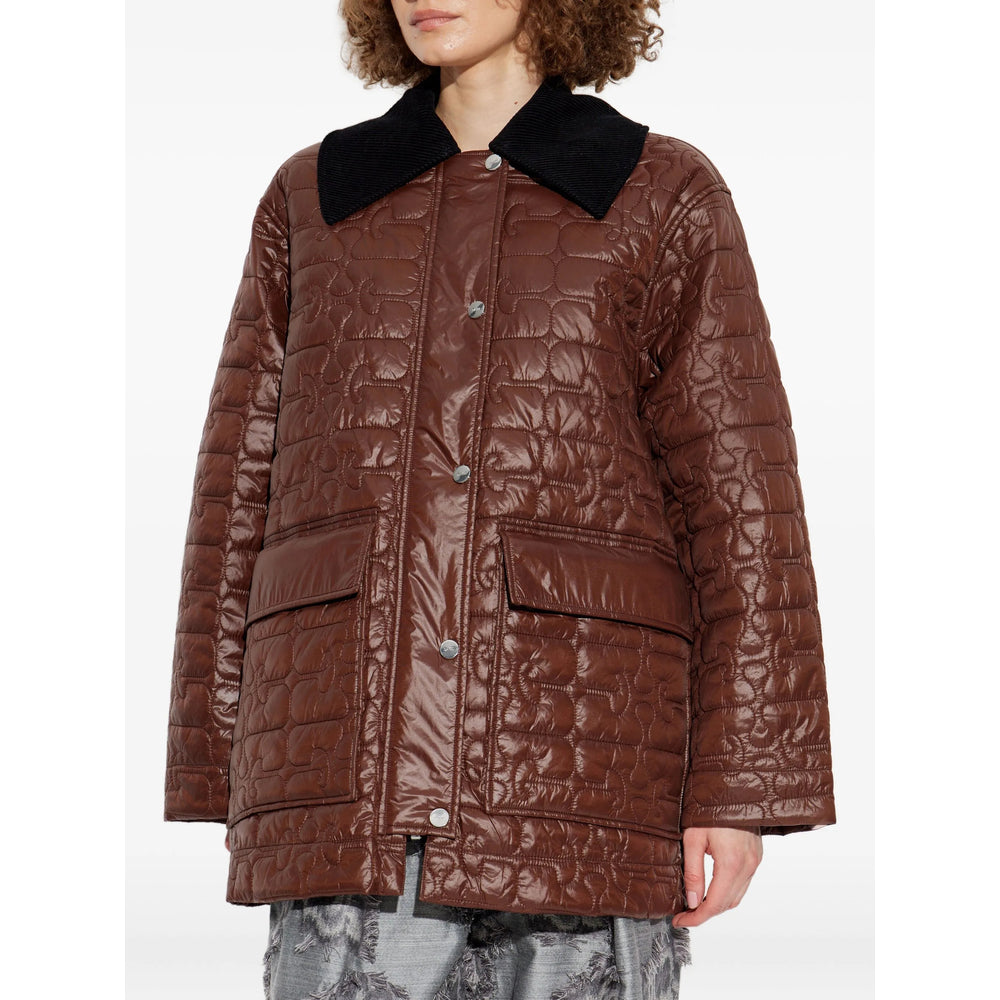 Ganni Brown Coats - Single Breasted Coats Women