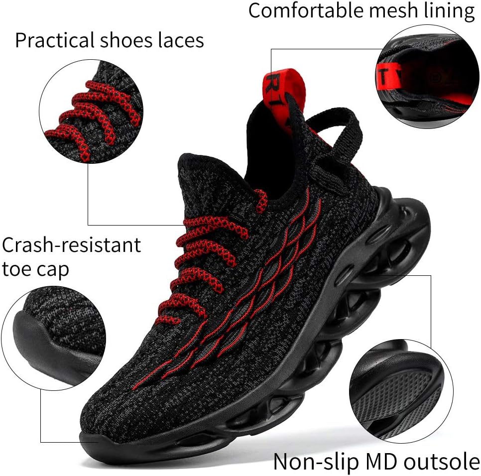 JMFCHI Boys Girls Kids' Sneakers Knitted Mesh Sports Shoes Breathable Lightweight Running Shoes for Kids Fashion Athletic Casual Shoes