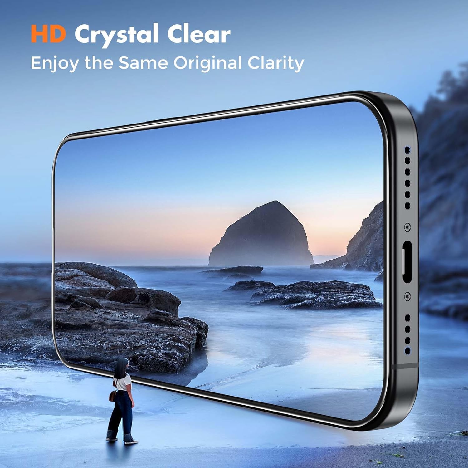 UNBREAKcable 3-Pack Screen Protector for iPhone 15, Double Shatterproof Tempered Glass [Easy Installation Frame] [99.99% HD Clear] [9H Hardness] [Full Coverage] [Case Friendly] for Apple 15 6.1 inch