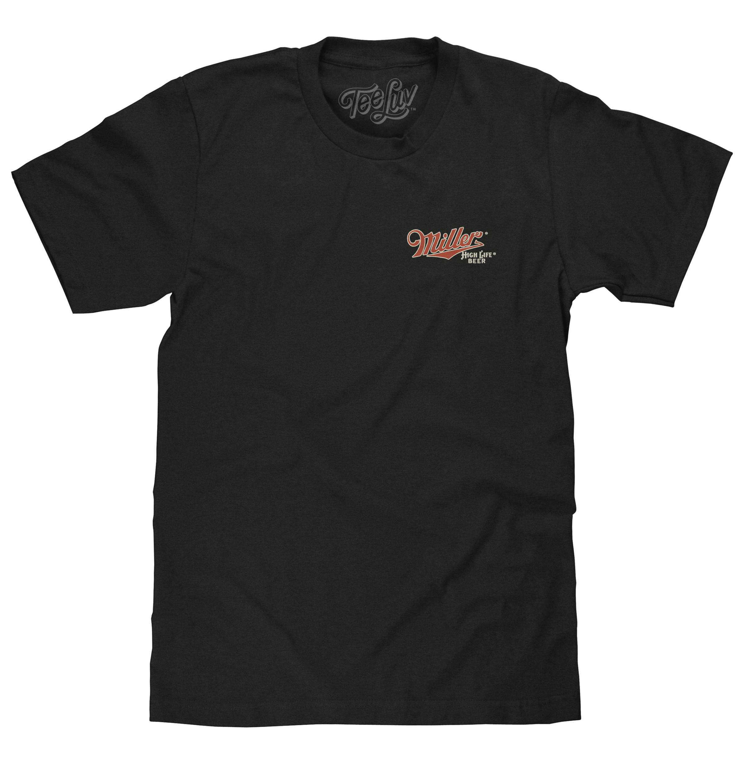 Miller High Life Girl in The Moon Beer Logo T-Shirt - Vintage Black