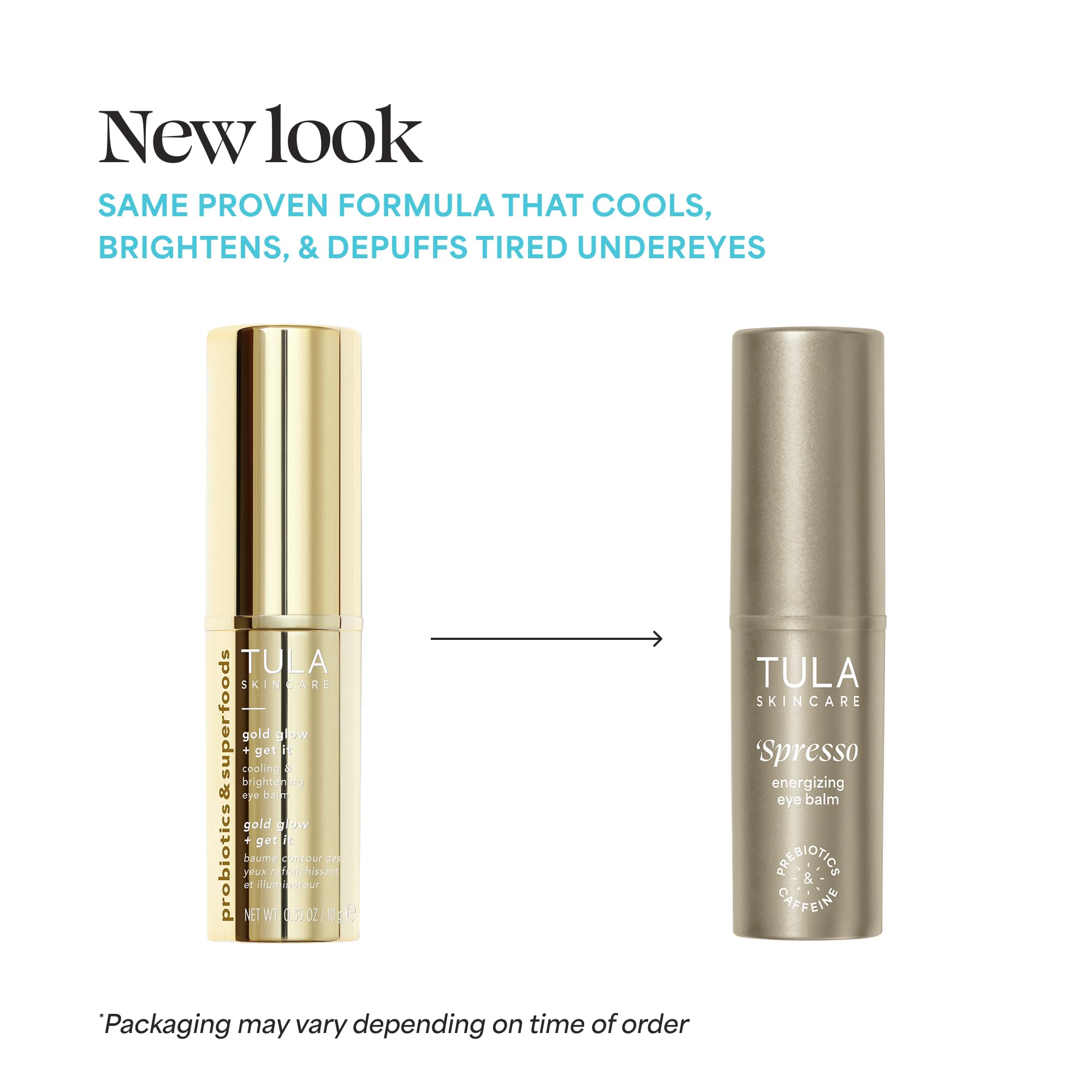 TULA Skin Care Spresso Energizing Eye Balm - Energizing & Hydrating Caffeine Under Eye Treatment for Dark Circles, Portable and Perfect to Use On-the-go, 0.35 oz.