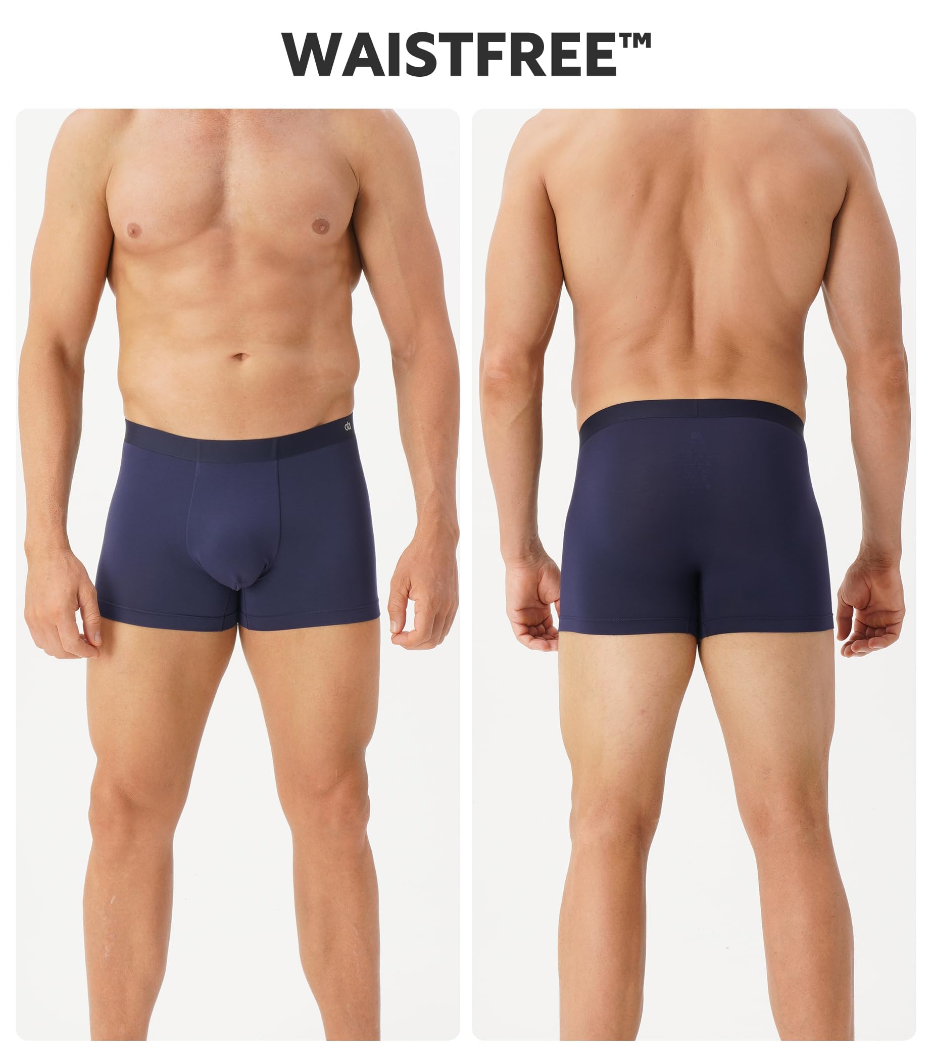 DAVID ARCHY Men's Underwear Trunks Modal Support Pouch Ultra Soft Breathable Seamless Underwear for Men 4 Pack