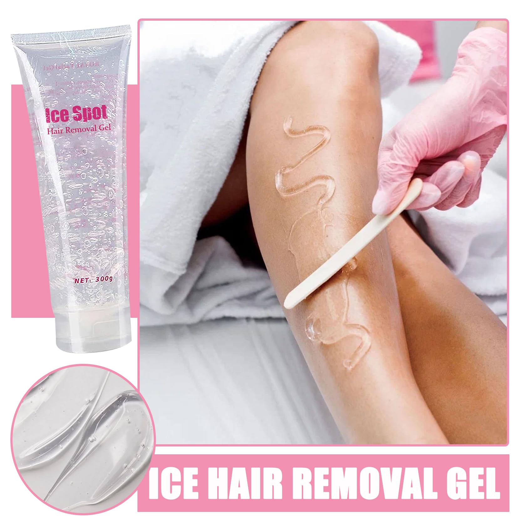 2PCS Cooling Gel for Lazer Hair Removal Device,Gentle Home Laser Hair Removal Cream for Women Men,Refreshing Moisturizing Body Face Gel 600ML