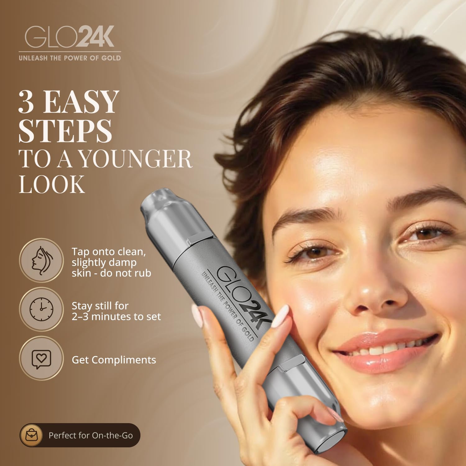 GLO24K Instant Wrinkle Filler for Face, XL Lifting Cream for Eye and Face, Lift and Tightening Non-Invasive with Hyaluronic Acid, 24k Gold, Peptides and Vitamins for Youthful Appearance, 1.2 fl oz