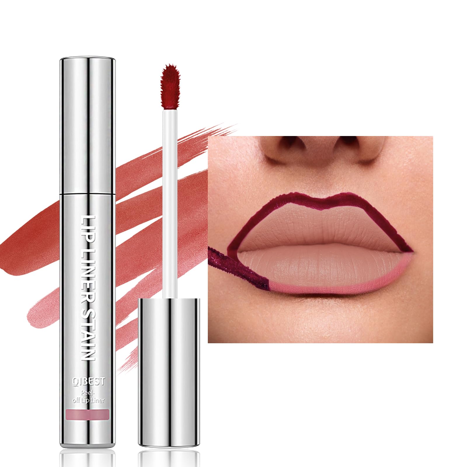 Jolilab Lip Stain Peel Off, Waterproof & Long Lasting, Highly Pigmented for All Skin Types（4Pcs Set）