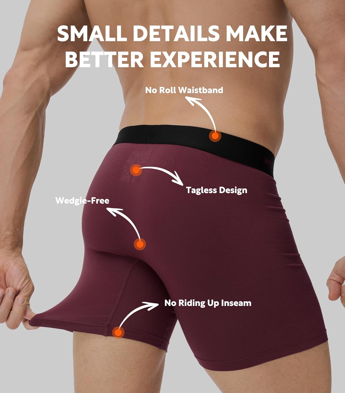 Separatec Dual Pouch Mens Underwear Breathable Cooling Rayon Made from Bamboo Underwear Men, Boxer Briefs and Trunks 7 Pack