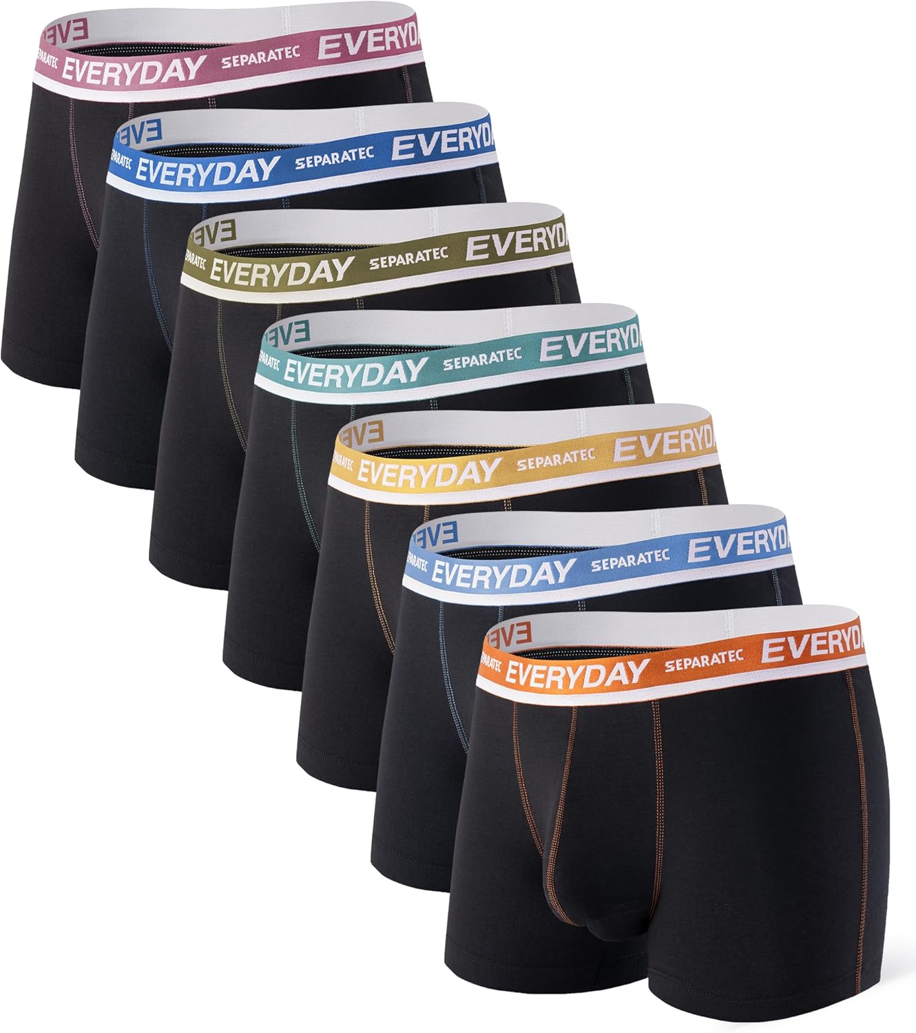 Separatec Cotton Dual Pouch Men's Underwear Comfortable Soft Breathable Everyday Boxer Briefs for men 7 Pack