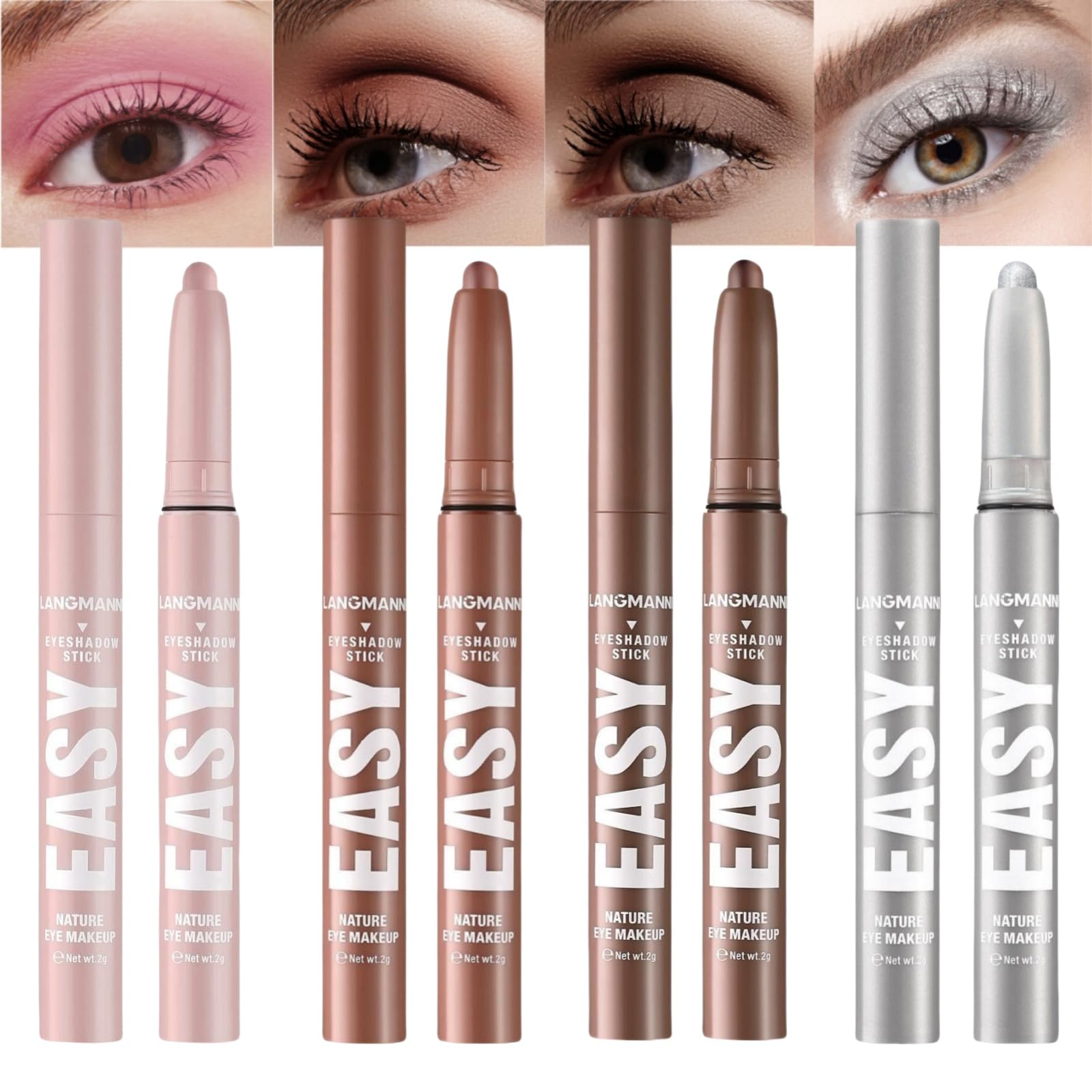 Jolilab Eyeshadow Stick Set, 8 Colors Matte Professional Bright-Colored Contouring and Highlight Eyeshadow Stick, Cream Waterproof Long Lasting High Pigmented Eye Shadow. (8, EYESHADOW B)