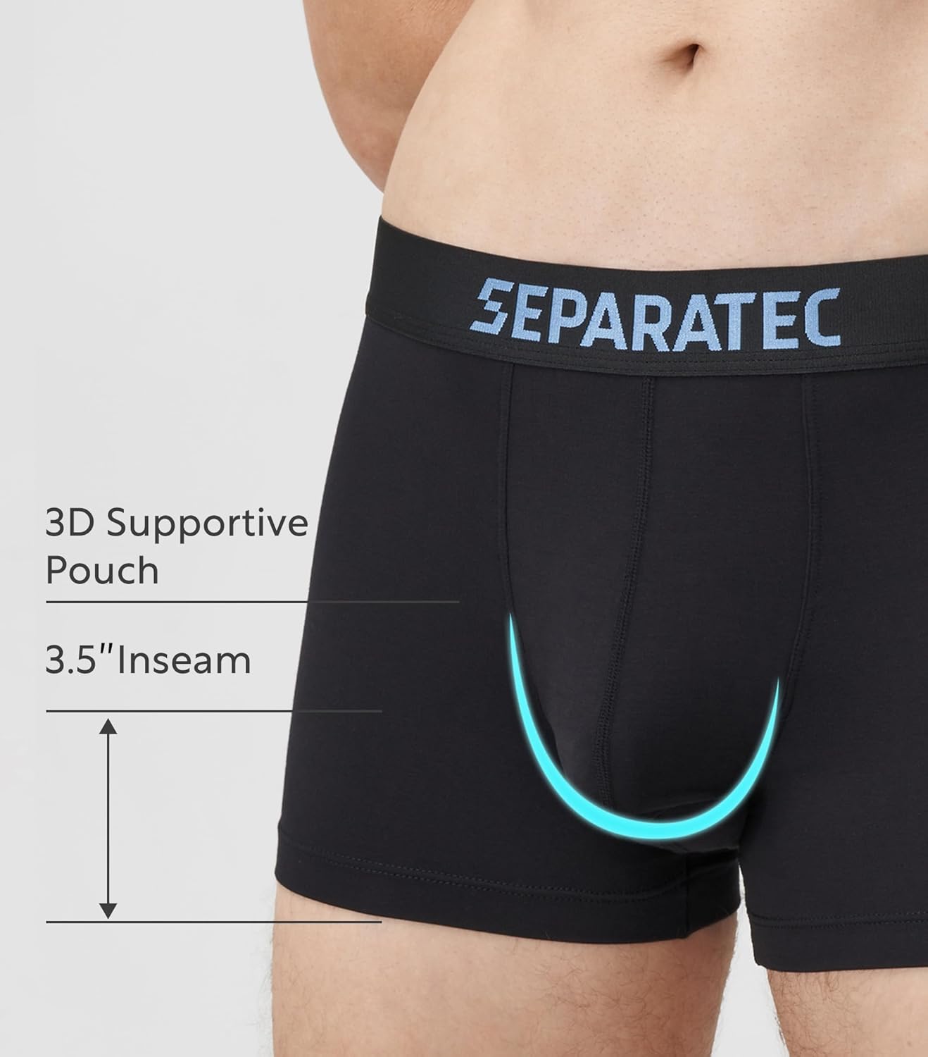 Separatec Dual Pouch Mens Underwear Breathable Cooling Rayon Made from Bamboo Underwear Men, Boxer Briefs and Trunks 7 Pack