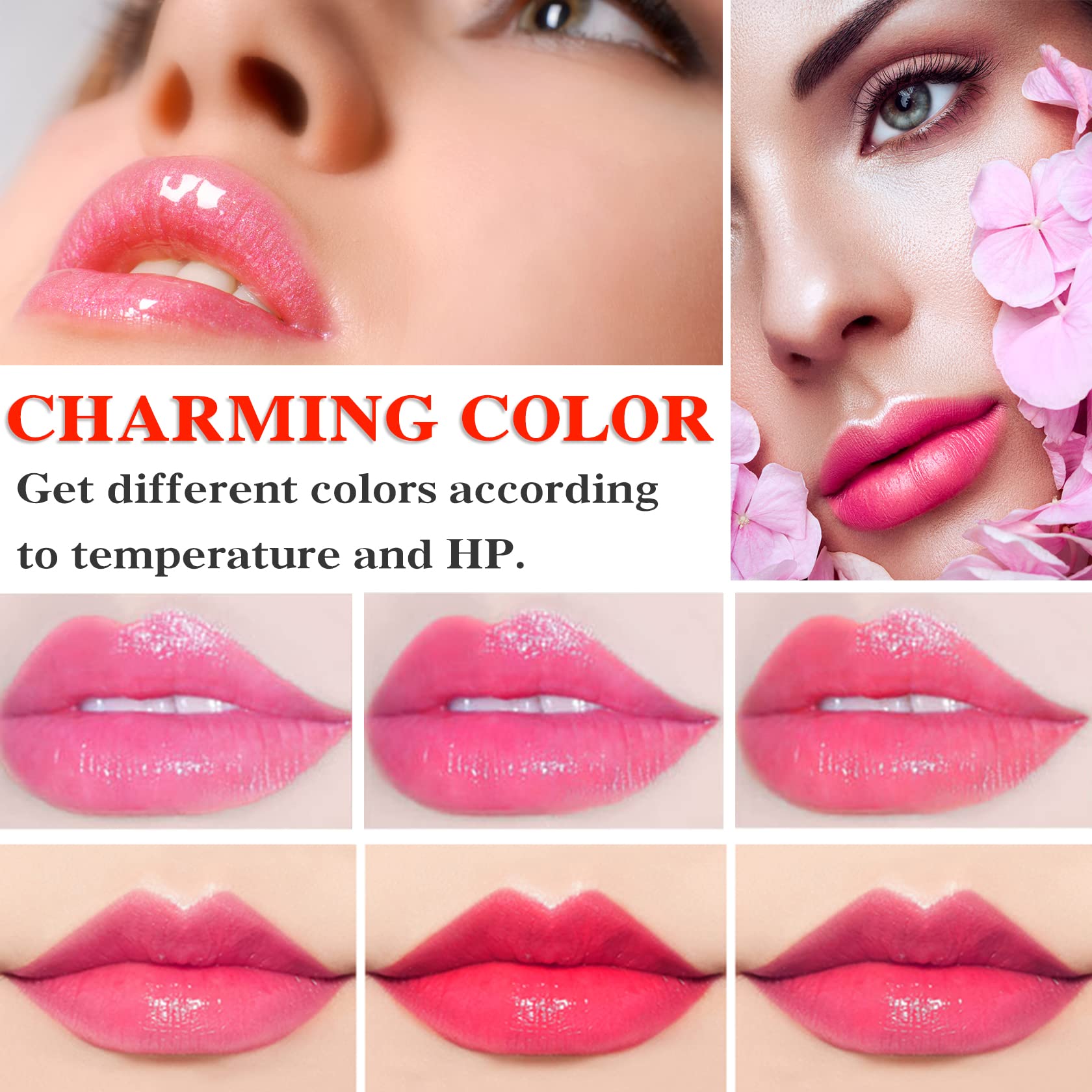 4 Pack Aloe Vera Lipstick,Long Wear Nourishing Lip stick,Waterproof Moisturizing Color Changing Lip Balm Lipstick,Lip Gloss,Magic Temp Color Change Matte Lip Gloss Makeup