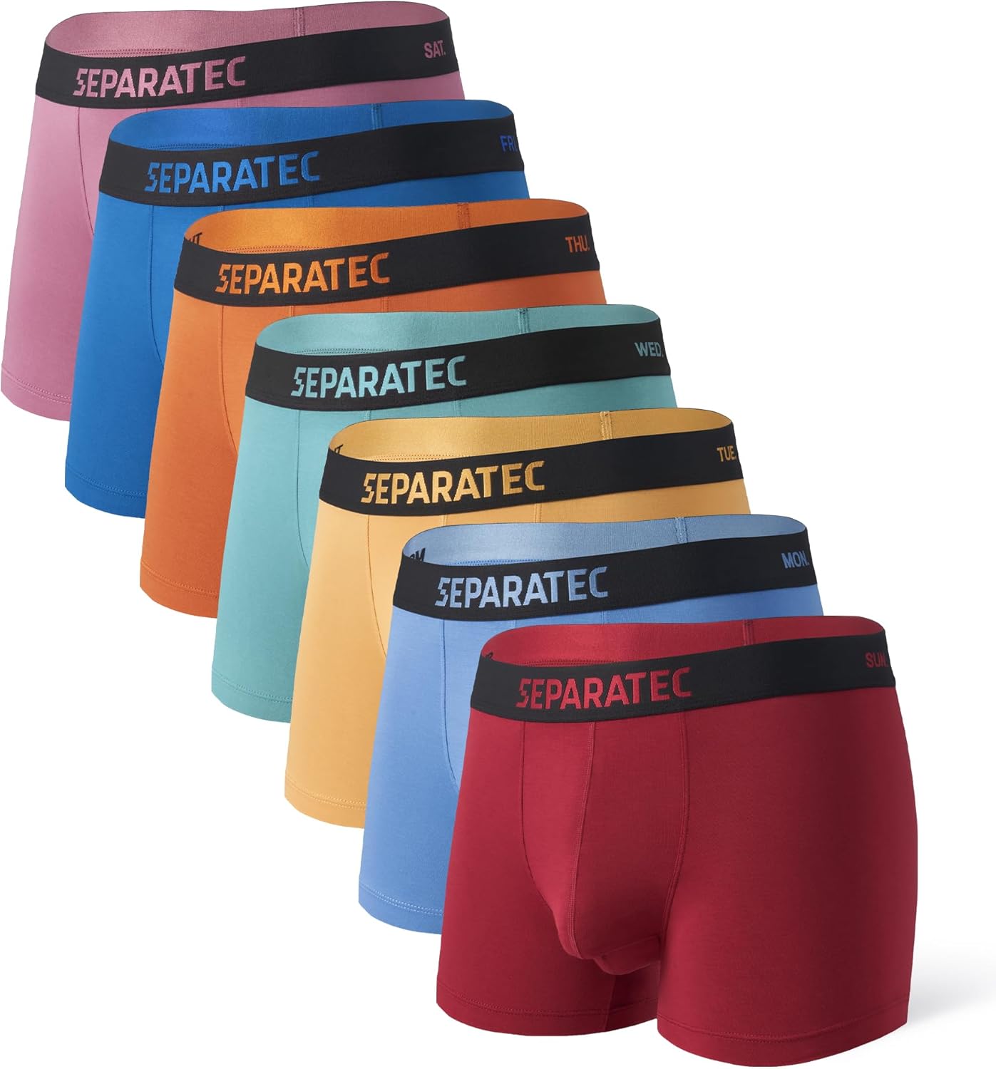 Separatec Dual Pouch Mens Underwear Breathable Cooling Rayon Made from Bamboo Underwear Men, Boxer Briefs and Trunks 7 Pack