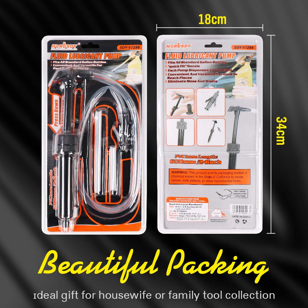 SEDY Lubricant Fluid Transfer Pump,Transmission Fluid Pump,Gear Oil Pump for Gallon Bottles & Wide Mouth Quart Bottles,Differential Fluid Pump,Hand Transfer Gear Oil,Transmission & Differential Fluid