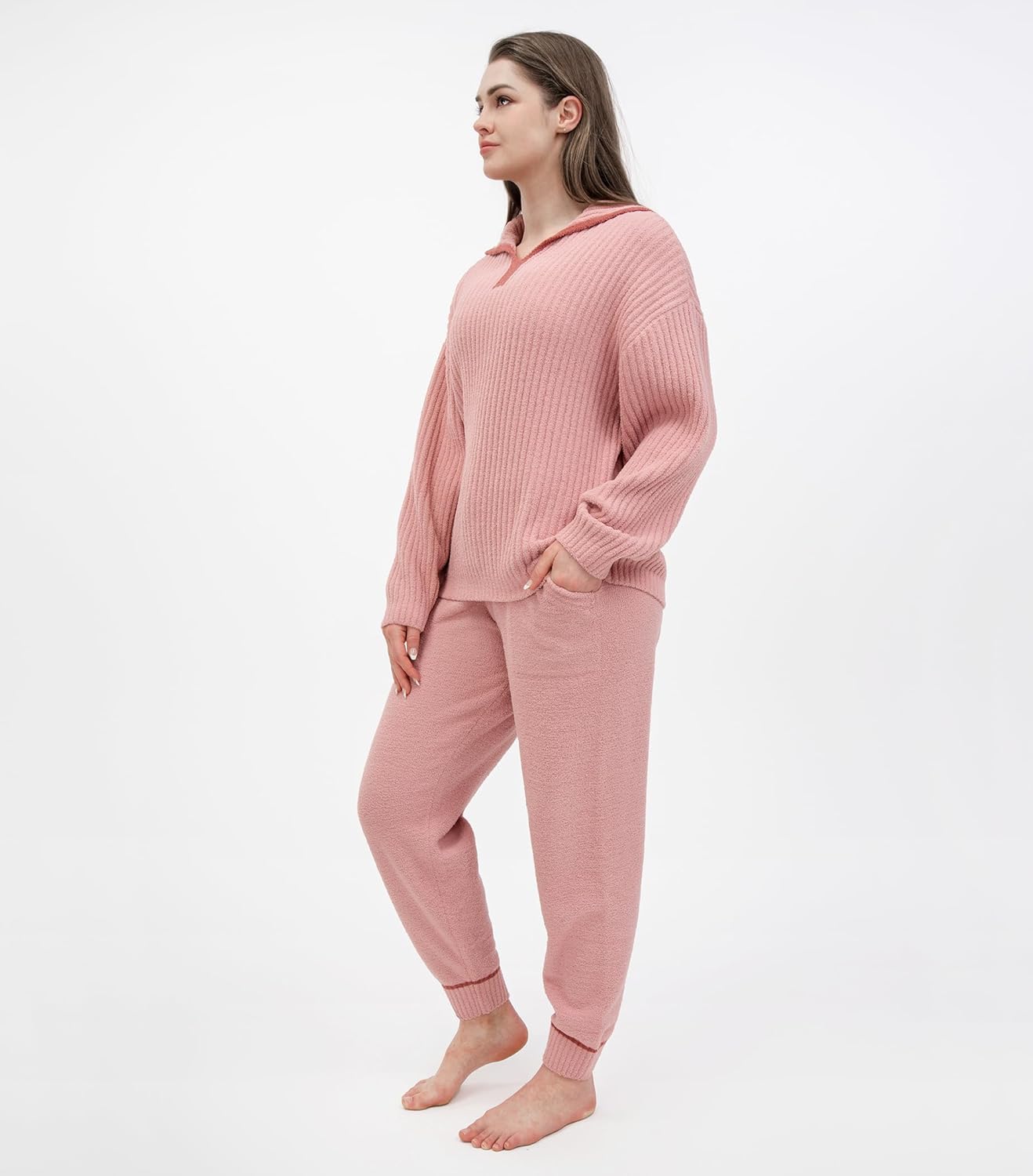 DAVID ARCHY Fleece Pajamas Women Warm Winter Fuzzy Cozy Pjs Sets Soft Comfy Long Sleeve Tops and Pants Sleepwear Loungewear