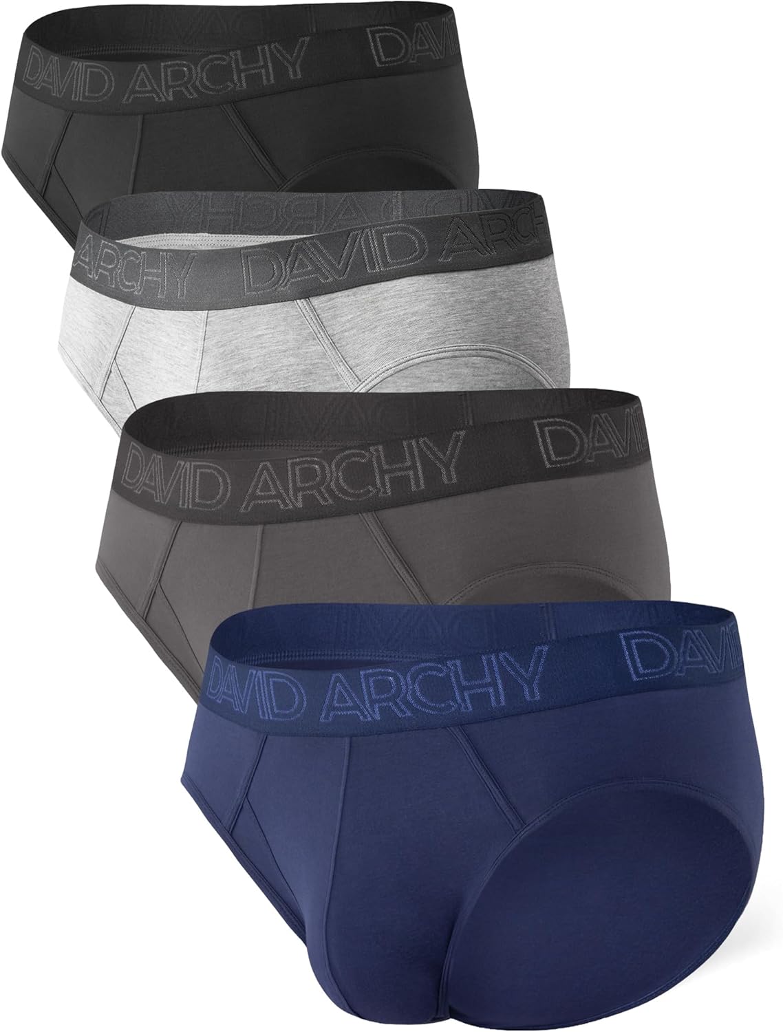 DAVID ARCHY Men's Underwear Briefs Rayon Made from Bamboo Wicking-Moisture Support Pouch Soft Underwear for Men 4 or 7 Pack