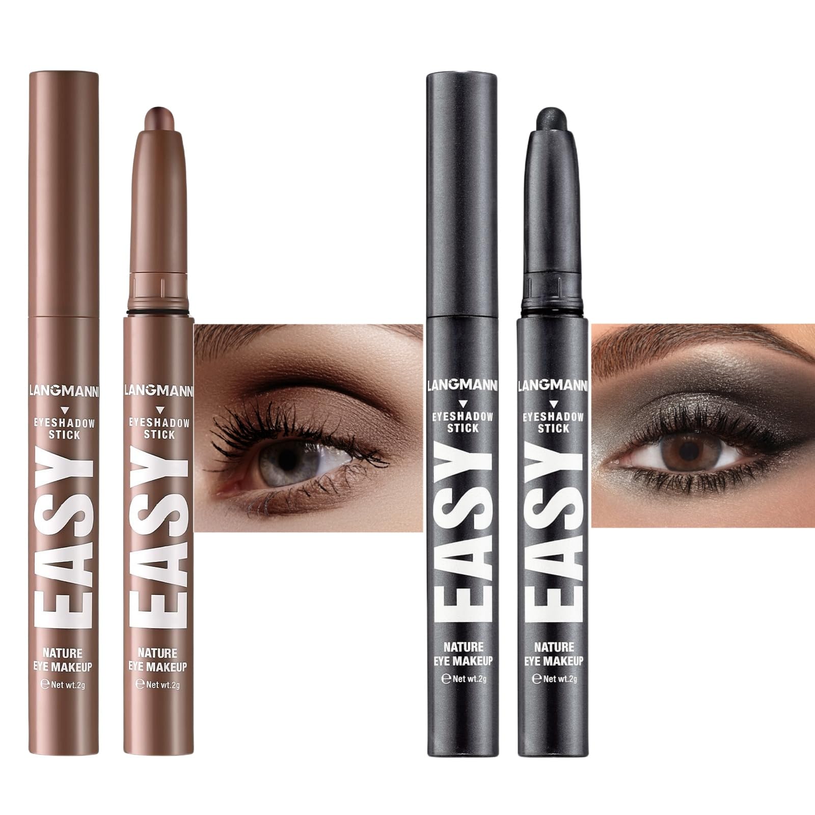 Jolilab Eyeshadow Stick Set, 8 Colors Matte Professional Bright-Colored Contouring and Highlight Eyeshadow Stick, Cream Waterproof Long Lasting High Pigmented Eye Shadow. (8, EYESHADOW B)