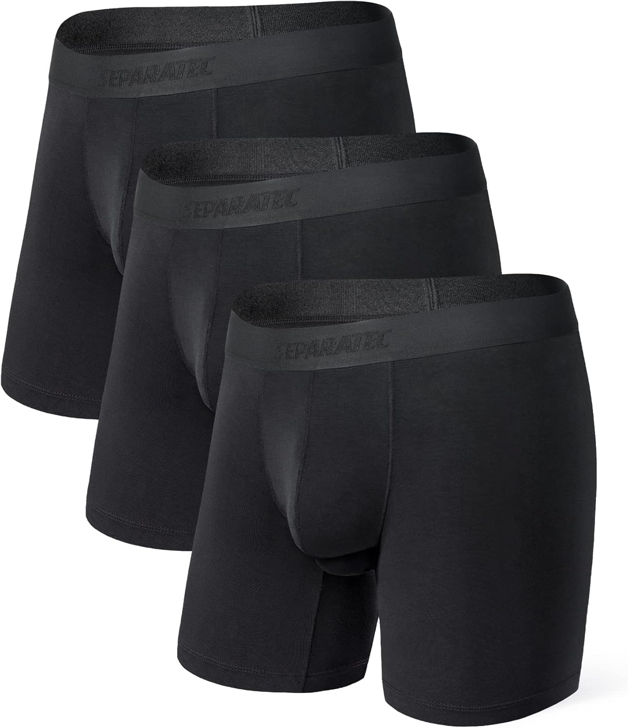 Separatec Mens Underwear with Pouch Moisture Wicking Rayon Made From Bamboo Underwear Men Breathable Boxer Briefs 3 or 6 Pack