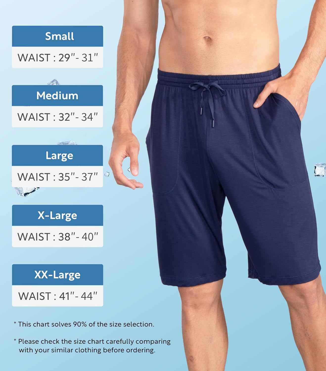 DAVID ARCHY Mens Pajama Shorts Bamboo Rayon Sleep Shorts Soft Comfy Breathable Lounge Pants with Pockets 2 Pack