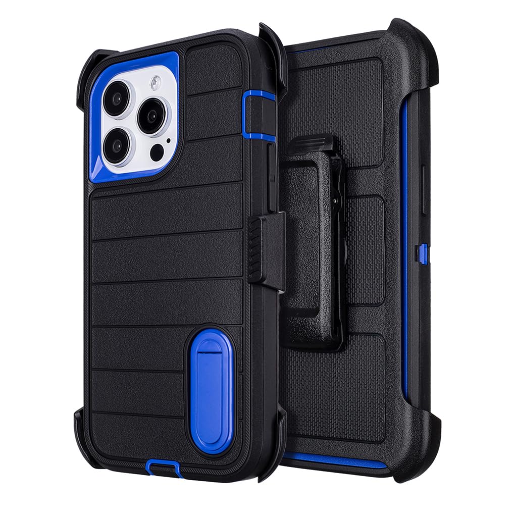 for Phone Case iPhone 14 Pro Max Case Black with Belt Clip Heavy Duty Holster for Shockproof Cases,3 Layers of Sturdy,Military Grade Defender Cover for iPhone 14 Pro Max Cases Black 6.7 Inch
