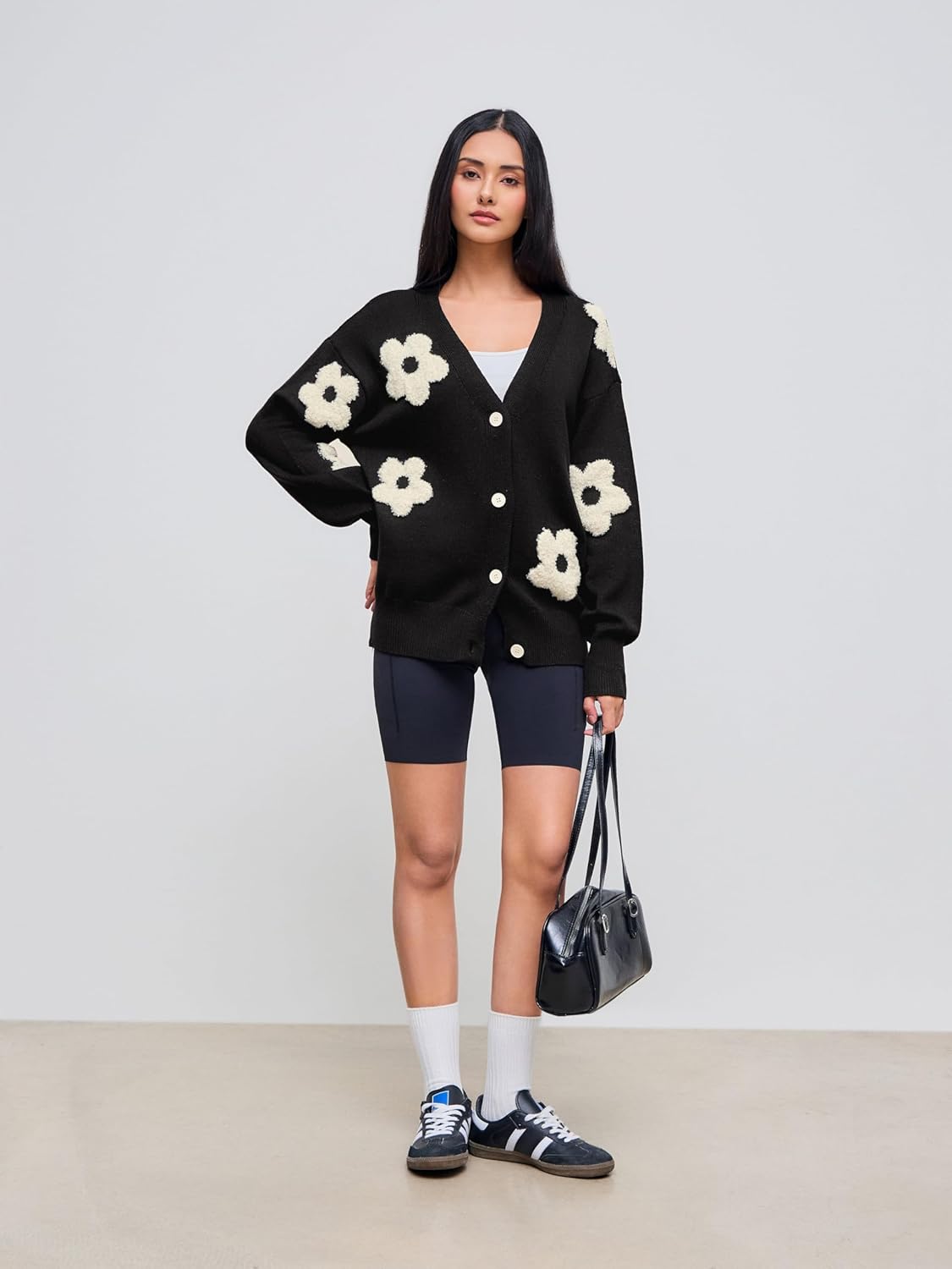 CIDER Womens Cardigan V Neck Floral Cardigan for Women Knit Button Down 2024 Fall