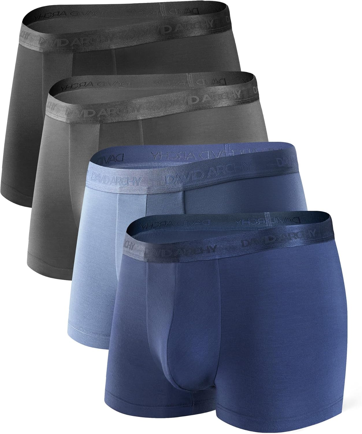 DAVID ARCHY Men's Underwear Ultra Soft Modal Support Pouch Trunks Moisture Wicking Boxer Briefs for Men Multipack