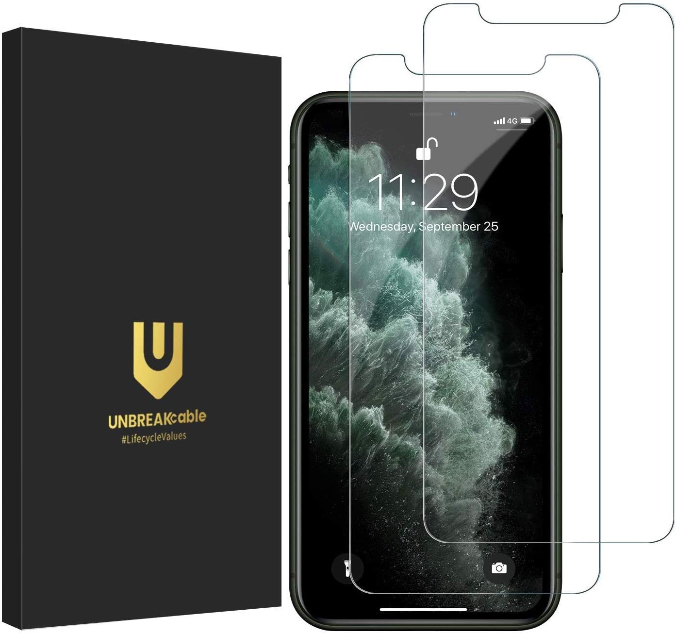 UNBREAKcable 2-Pack Screen Protector for iPhone 14/13/13 Pro Double Shatterproof Tempered Glass [Easy Installation Frame] [9H Hardness] [99.99% HD] [Bubble Free] for Apple 13 Pro/13/14 6.1 inch
