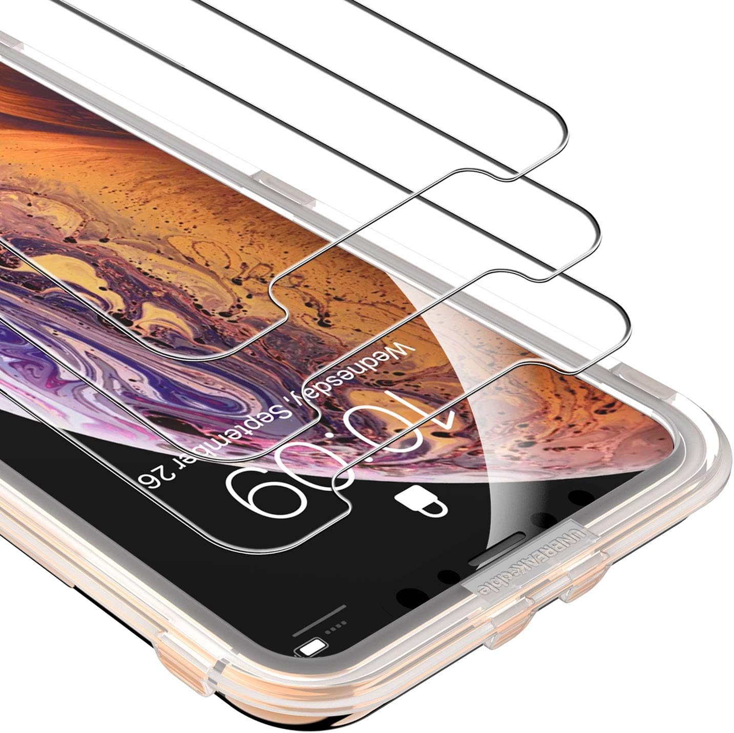 UNBREAKcable Shatterproof Screen Protector for iPhone 13 Pro Max/iPhone 14 Plus [3-Pack] [99.99% HD Clear] [Easy Installation Frame] [9H Hardness][Bubble Free] [Full Coverage] for Apple 6.7''