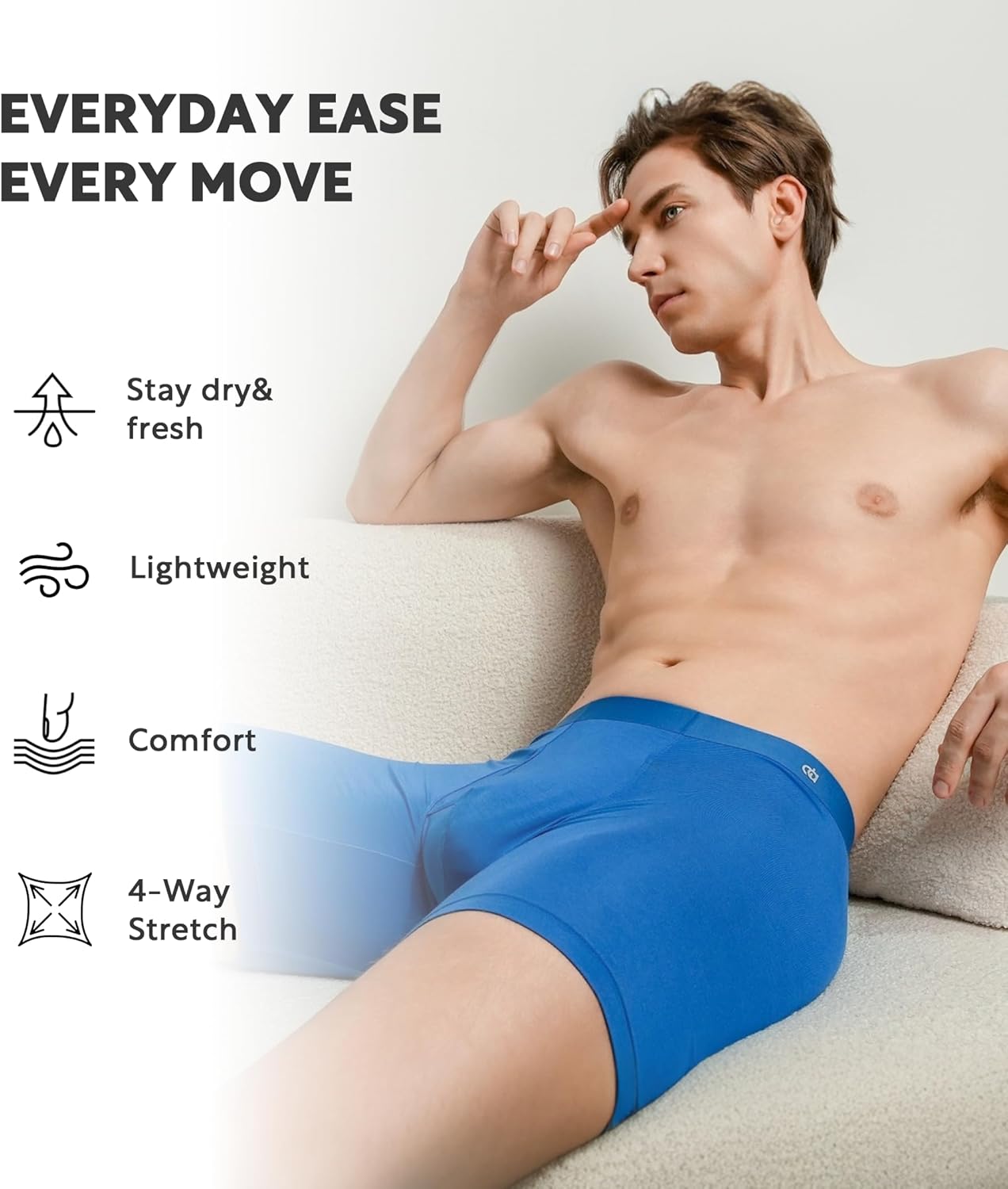 DAVID ARCHY Men's Ultra Soft Underwear Micro Modal Breathable Moisture Wicking Seamless Underwear for Men Multipack